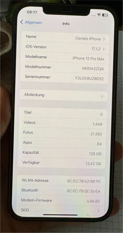 iPhone 12 Pro Max 128GB pazifikblau in Pottenstein