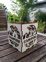 Camping Windlicht Teelichthalter Holz  Lampe personalisierbar Bayern - Halblech Vorschau