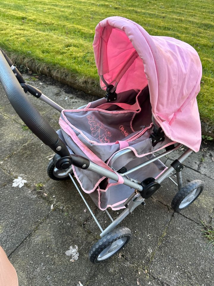 Baby Born Puppenwagen rosa grau Sportwagen Tasche in Ratingen