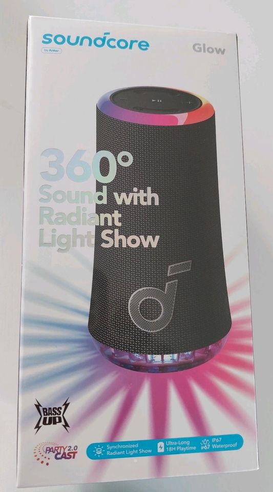 Bluetooth-Lautsprecher Anker soundcore Glow, in OVP in Flörsheim am Main