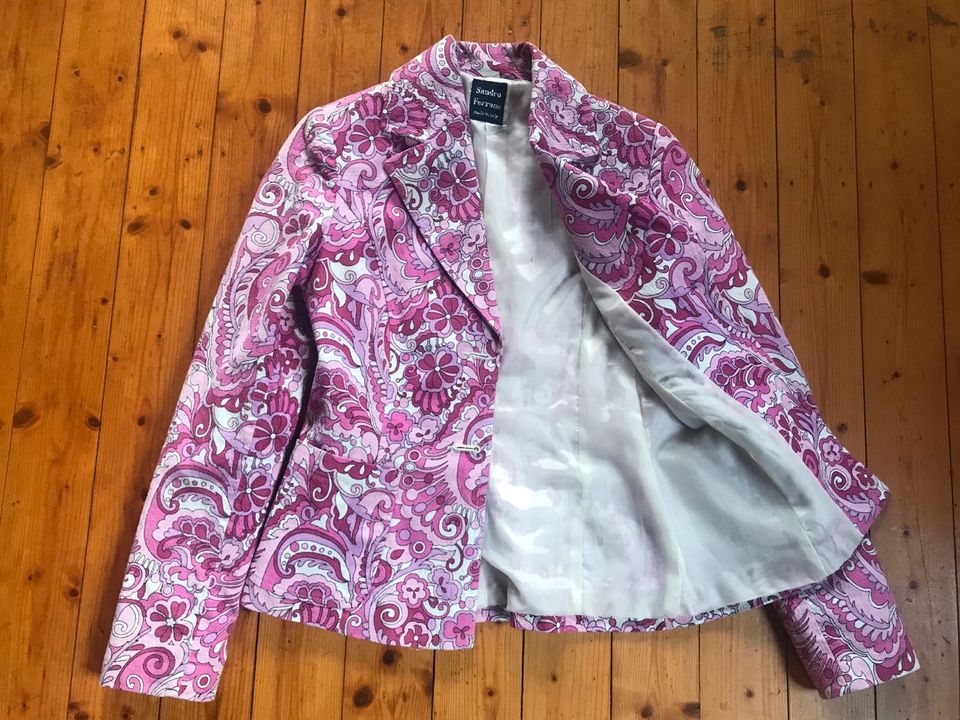 ☀️ SANDRO FERRONE ☀️ ausdruckstarker Blazer Pink/Weiß-98% Cotton in Mechernich