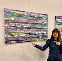 Purple rain- Acrylgemälde Kunst Büro Wohnzimmer Schlafzimmer Düsseldorf - Hafen Vorschau