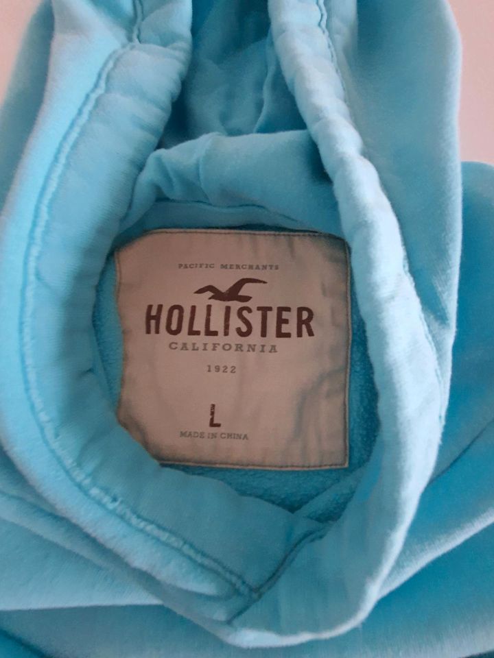 HELLBLAUER KAPUZENHOODIE VON HOLLISTER PULLOVER HODDIE DAMEN GR.L in Offenbach