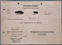 Impfschein Typhus-Schutzimpfung 1945 Berlin - Schöneberg Vorschau