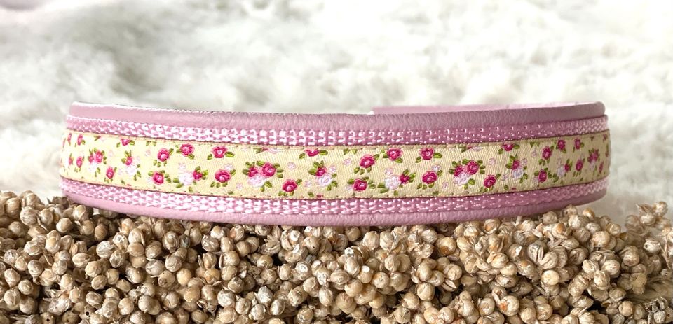 Süßes Halsband gepolstert mit weichem Leder rosa in Scharbeutz