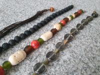 4 Halsketten und ein Armband Handarbeit Lavastein, Glas, Stein Baden-Württemberg - Weingarten Vorschau
