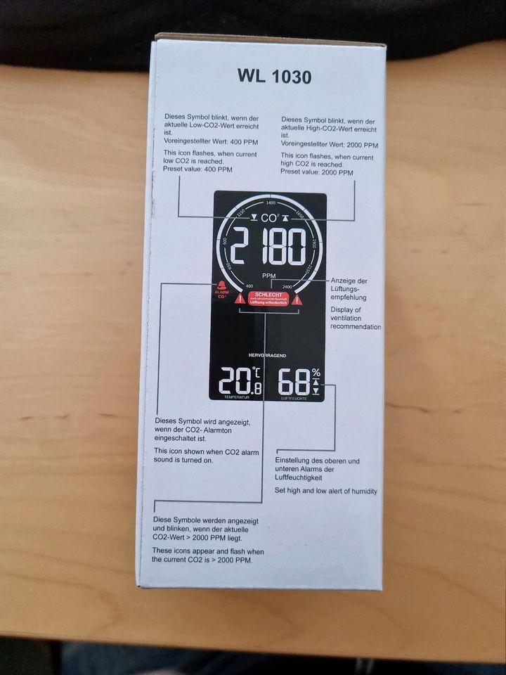 technoline CO2-Messgerät / CO2-Anzeige WL1030(10 Stück verfügbar) in Werbellin