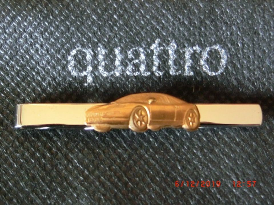 AUDI AVUS QUATTRO Krawattennadel Bicolor 925er Silber in Bretten