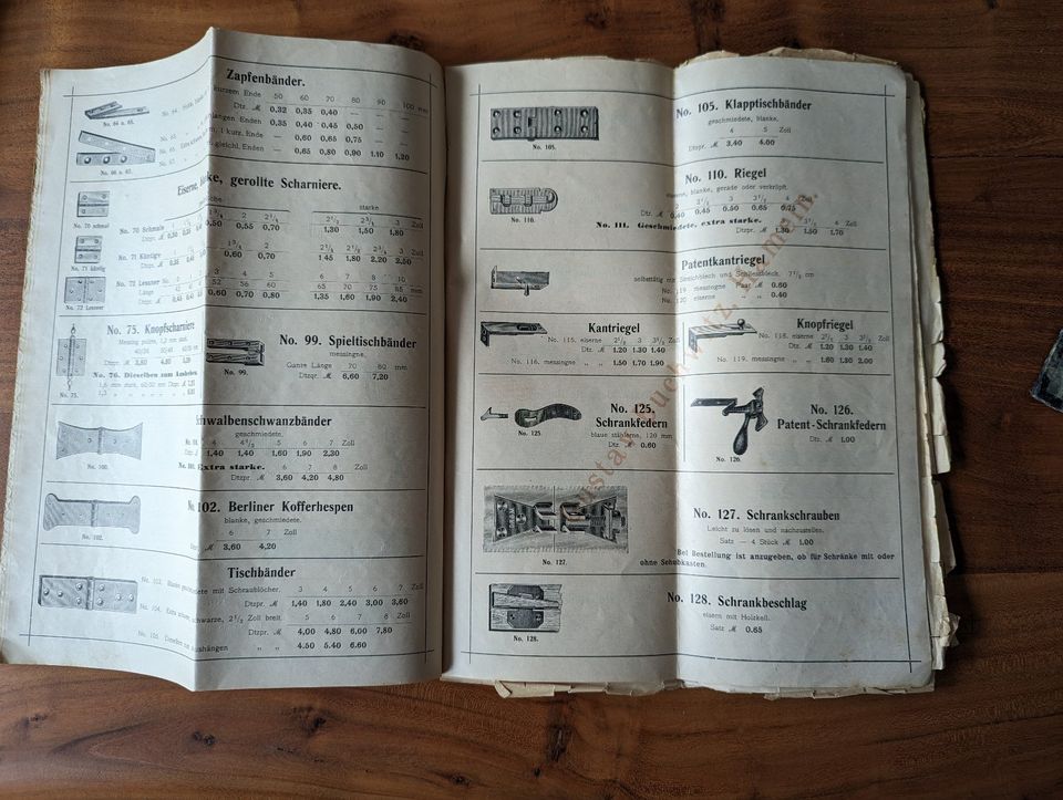 alte Preislisten 1900-1911 - antiquarisch, Tischlerei, Holzbedarf in Kiel