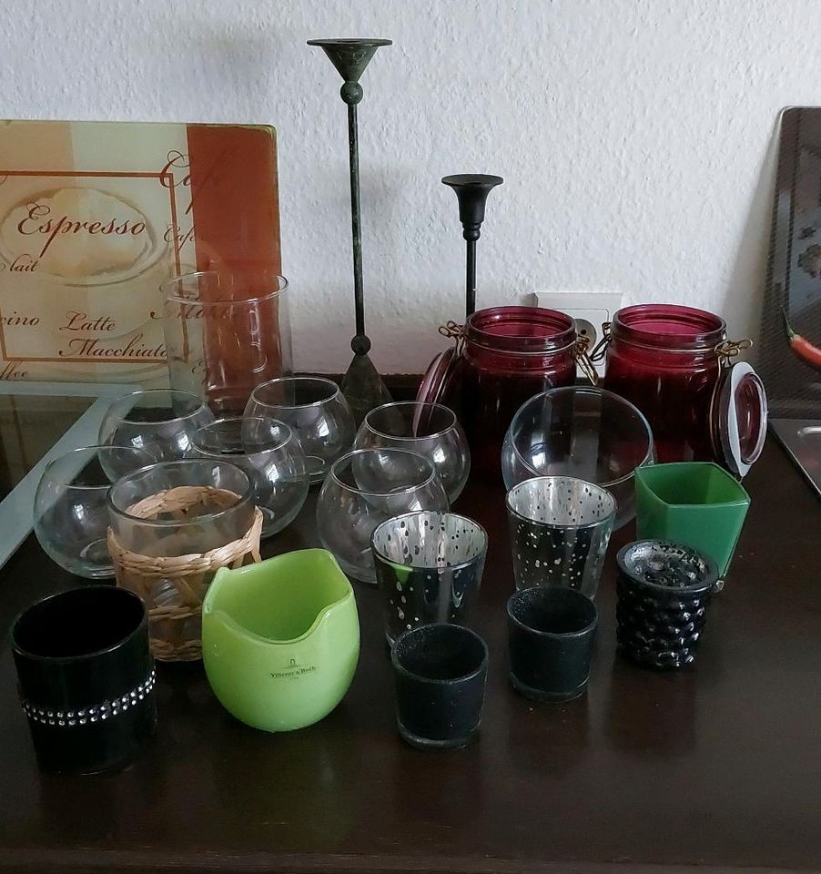 21 teilig Teelichter, Kerzenständer, Gläser in Forchheim