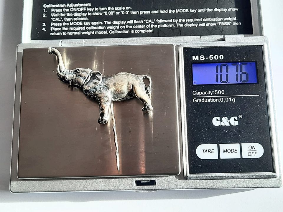 Elefant als Brosche Anstecker Figur Miniatur 800er Silber in Nürnberg (Mittelfr)
