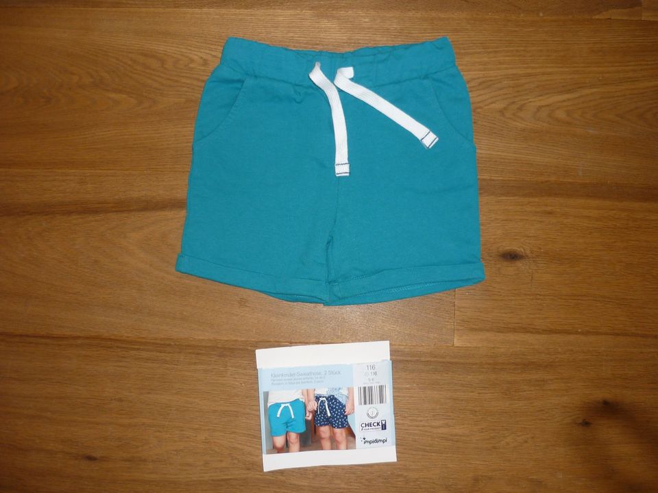 IMPIDIMPI by ALDI SÜD 2tlg SET JUNGEN JERSEY SWEAT SHORTS 116 in Kamp-Lintfort