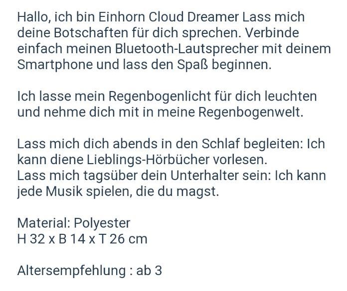 Nici Theodor&Friends Einhorn Cloud Dreamer Bluetooth+Licht in Hameln