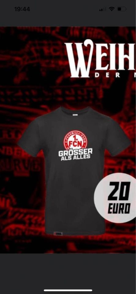 FCN T-Shirt "Anti Fü" Nordkurve Ultras Nürnberg UN94 Tausch in Bad Staffelstein