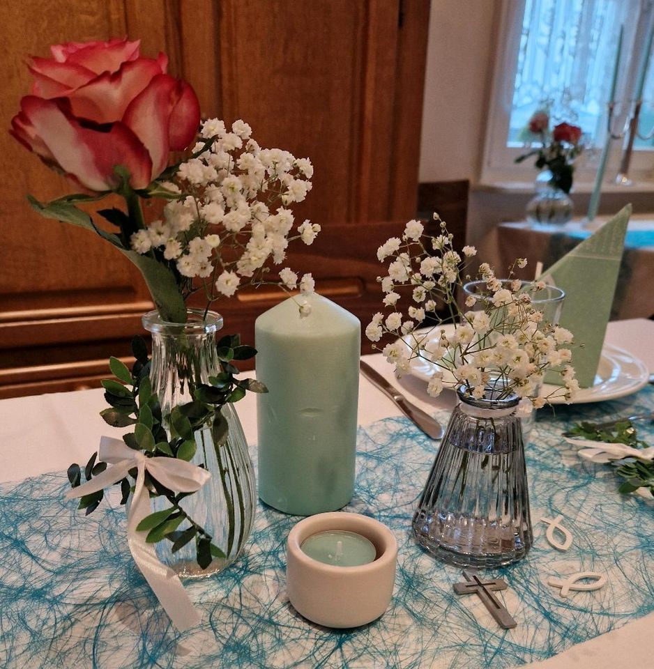 17 Teelichte türkis Taufe Kommunion Konfirmation Hochzeit in Ahlen