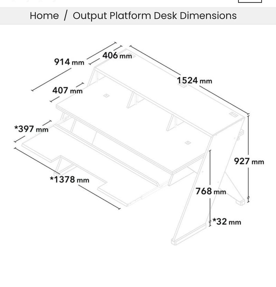 Output Platform Studiotisch Orginal mit Keyboard Tray in Leipzig