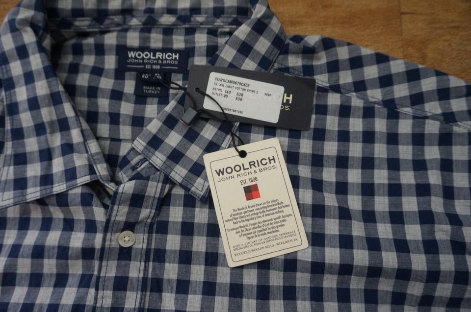 Woolrich XXL Hemd Light Cotton Shirt Vichy blau weiß kariert 140€ in Frankenthal (Pfalz)