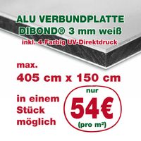 Alu-Verbundplatte Dibond® Platte weiß 3 mm stärke inkl. Druck München - Allach-Untermenzing Vorschau