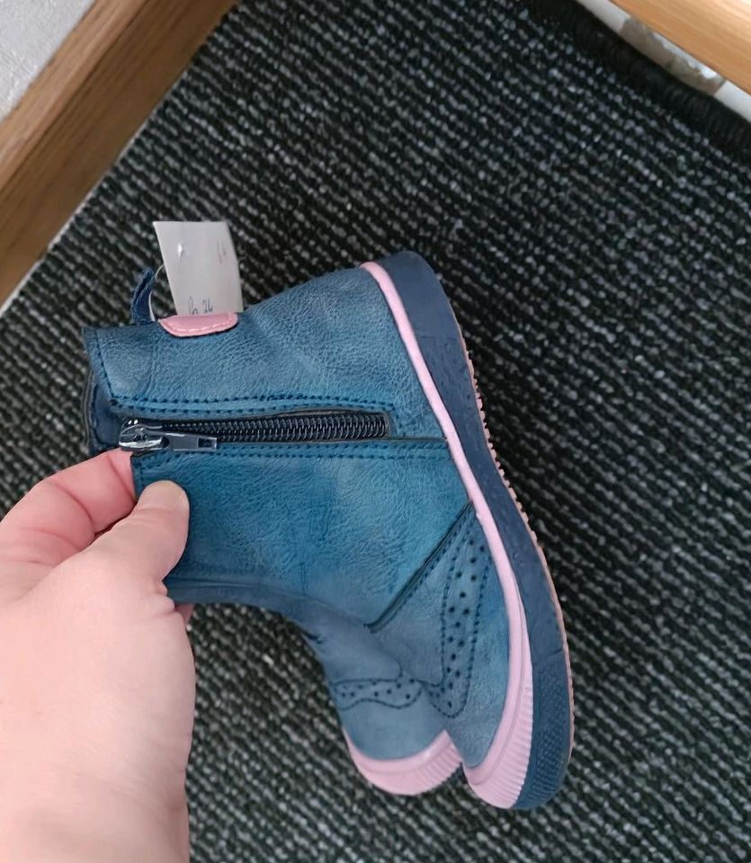 Halbstiefel Gr 24 blau/pink 15,5 cm 4,50€ in Steinbach-Hallenberg (Thüringer W)