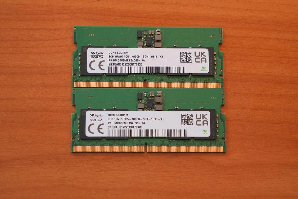 2x 8 GB 4800MHz DDR5 SO-DIMM Arbeitsspeicher in Deggendorf