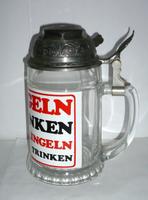 Bierkrug ★ BMF Glas Zinndeckel + integrierter Klingel Klingelkrug Lübeck - St. Gertrud Vorschau