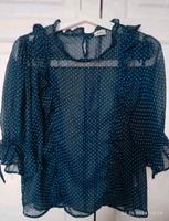 Bluse Pimkie Gr 36 Polka Dots marine weiß Rüschen Hessen - Sinntal Vorschau