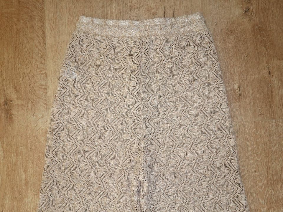 Hose OYSHO in Häckeloptik beige meliert Gr M neu Versand in Landshut