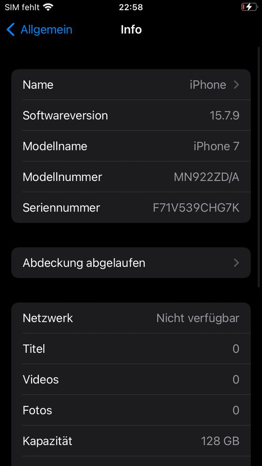 Apple iPhone 7 - 128GB - Schwarz (Ohne Simlock) in Köln