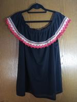 Shirt mit Stickereikragen schwarz/rot Gr.48/50XL Yessica Saarland - Ottweiler Vorschau