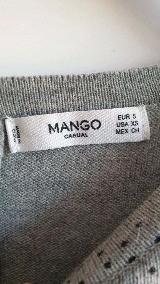 Damen Pullover, Größe 36 / 38 bzw. S / M, Oberteil, grau, Mango in Steinfeld