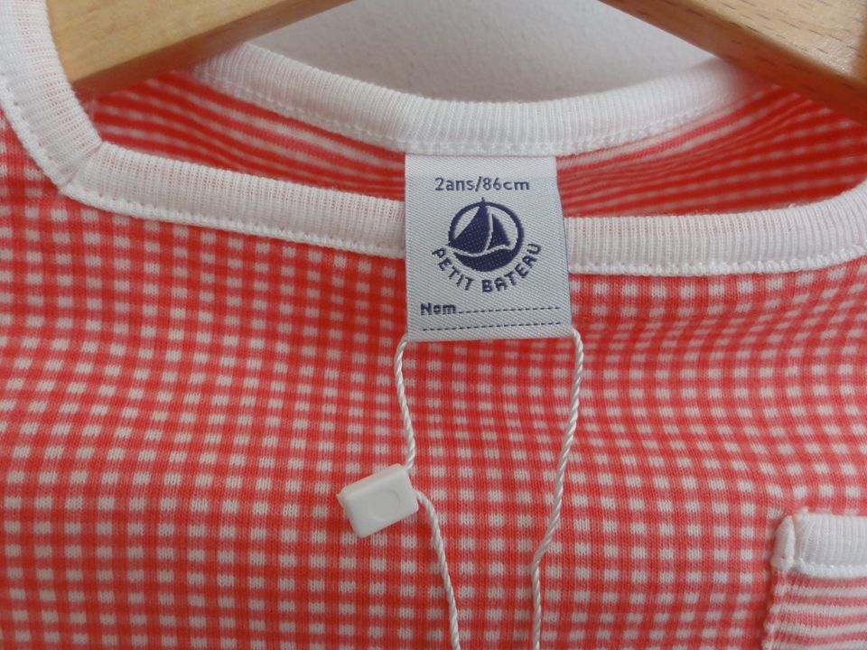 Petit Bateau T-Shirt kurzarm kariert liniert 80 86 12 18 M NEU in Krefeld