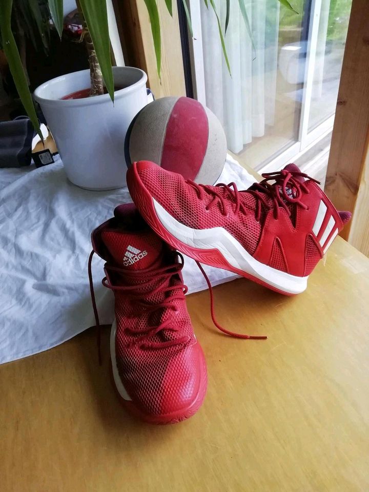 Adidas Basketballschuhe bounce  rot 46 2/3 knöchelhoch in Tauberbischofsheim