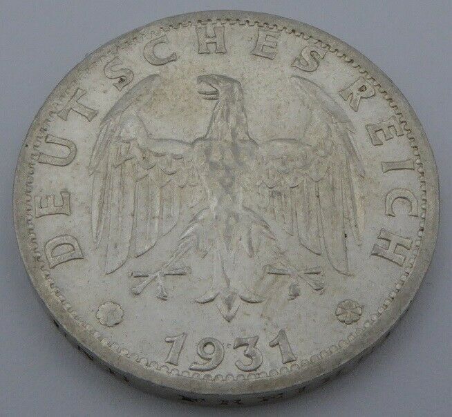 3 Reichsmark Silbermünze Jaeger Nr. 349 Umlaufmünze 1931 A, vz-st in Tübingen