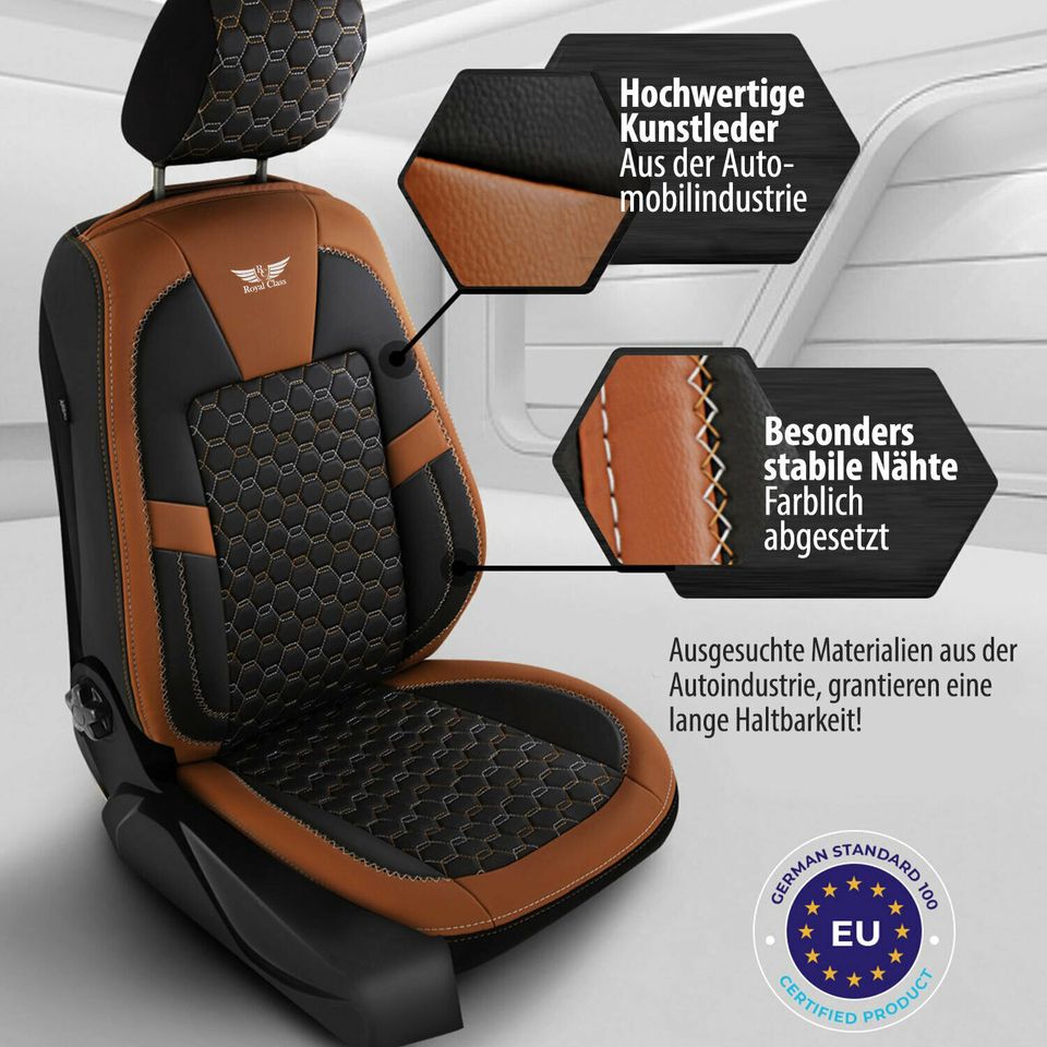 Auto Sitzbezüge Universal Schwarz Braun Komplett D10KOM in Walle