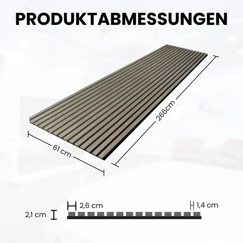 Endorphin 2 Stück Akustikpaneele 266x61 Holzfurnier Eiche Grau in Lübbecke 