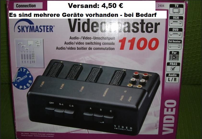 Videomaster AudioVideo Umschaltpult CinchScart in Poel