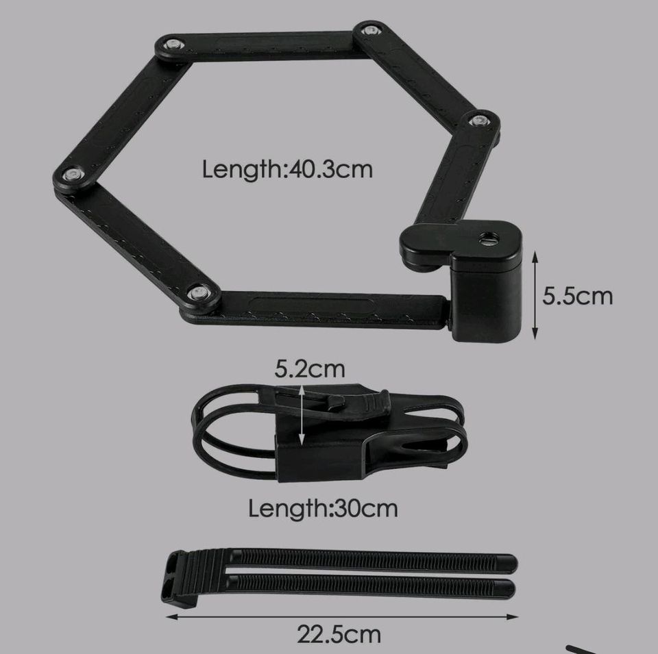FISCHER Faltschloss mit Halterung Länge Fahrrad-Motorrad-Schloss in Berlin