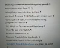 2-3 Zi-wohnung von Bosch Mitarbeiter gesucht Baden-Württemberg - Baden-Baden Vorschau