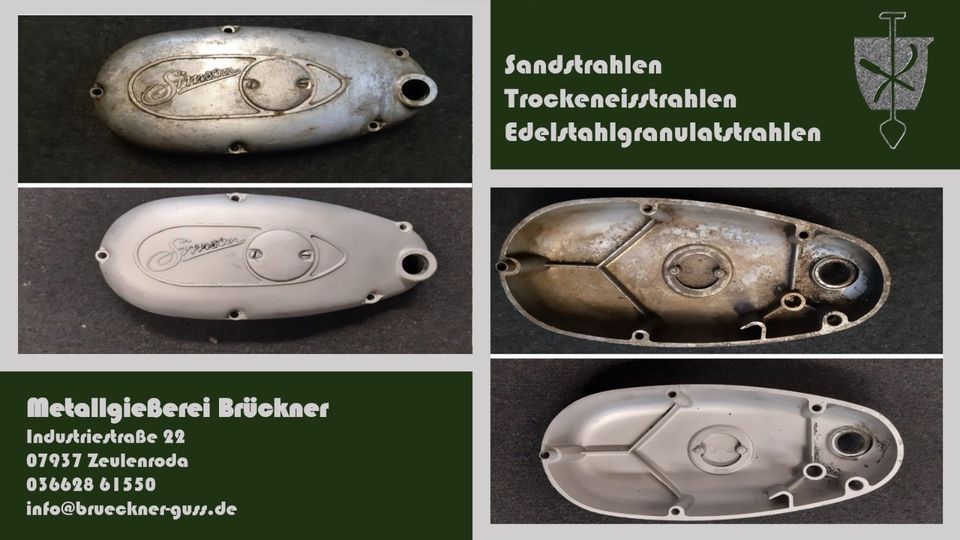 Trockeneisstrahlen von Getriebe, Motoren, verwinkelten Bauteilen in Zeulenroda