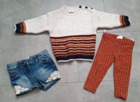 Tolles Outfit Mädchen Gr. 86 Zara Pullover Jeans Shorts Leggings Baden-Württemberg - Mietingen Vorschau