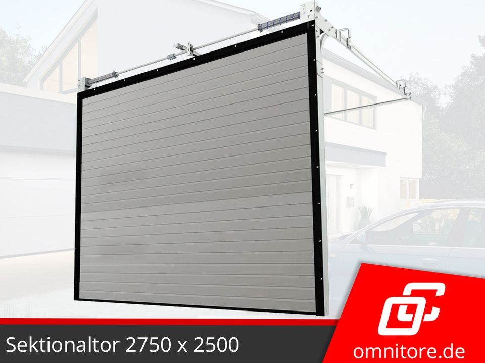 KOSTENLOSE VERSAND Silber Sektionaltor nach Maß Tor 2750 x 2250 mm Schiwngtor Segmenttor für Garage Carport Kipptor aus Polen optional mit Tür Antrieb Fenster - GARAGENTOR KONFIGURATOR in Görlitz