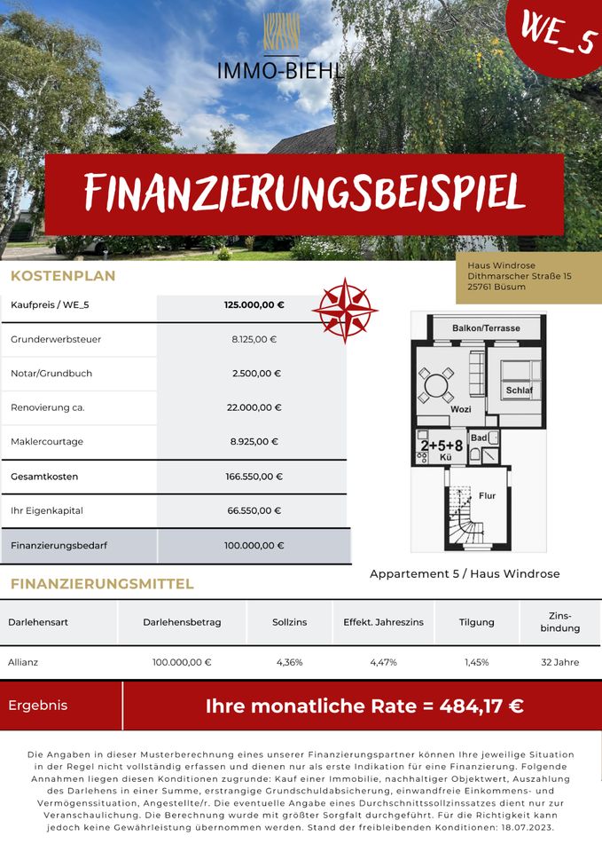 2 Zi. ETW, super Kapitalanlage (Northvolt), voll möbliert inkl. Stellplatz in bester Lage in Büsum! in Buesum