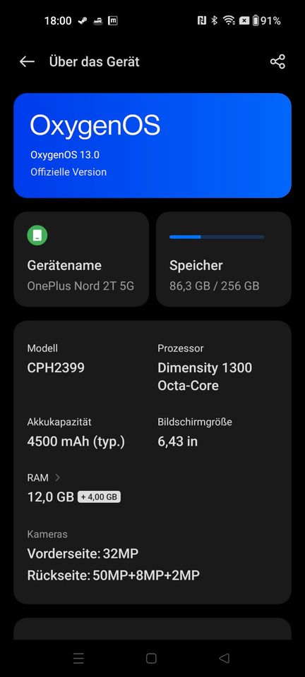 OnePlus Nord 2t 5G 12GB Ram 256GB Speicher Version! in Kötz