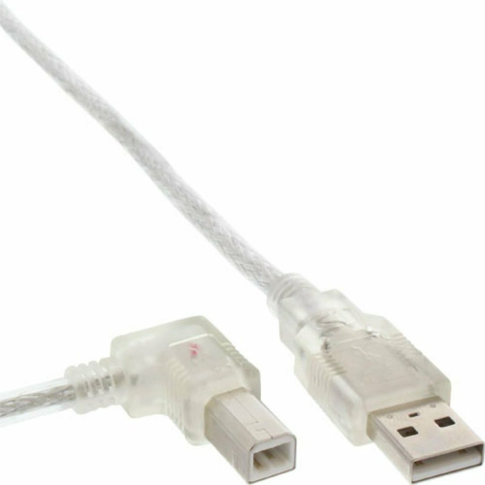 USB 2.0 Kabel,USB A Stecker an USB B Stecker links abgewinkelt in Hilden