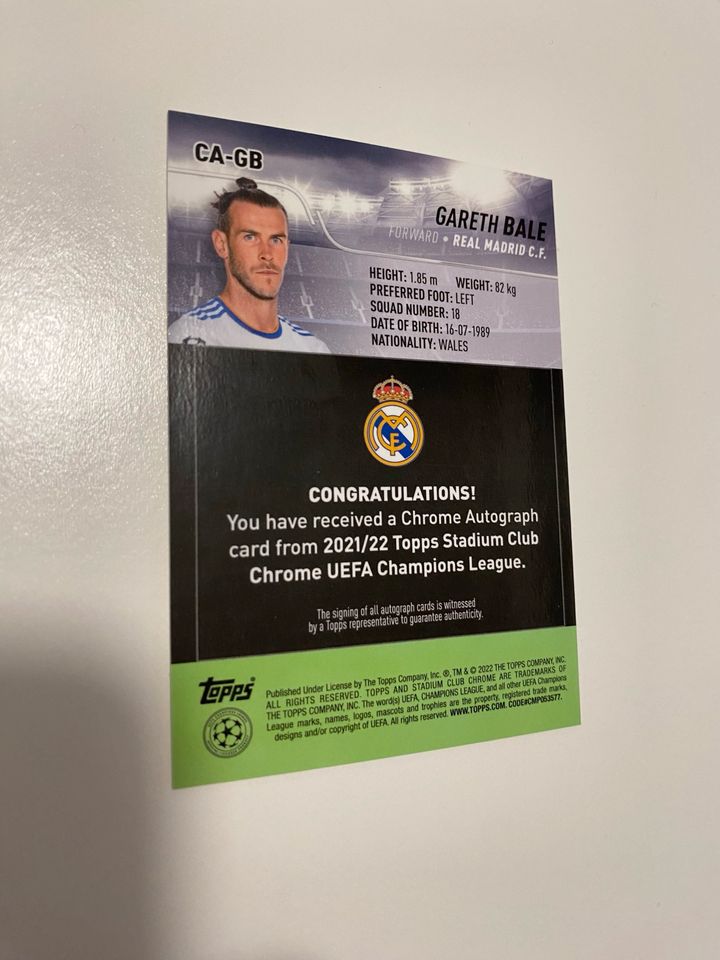 Gareth Bale AUTO | Topps CL Chrome Card | Real Madrid Fussball in Braunschweig