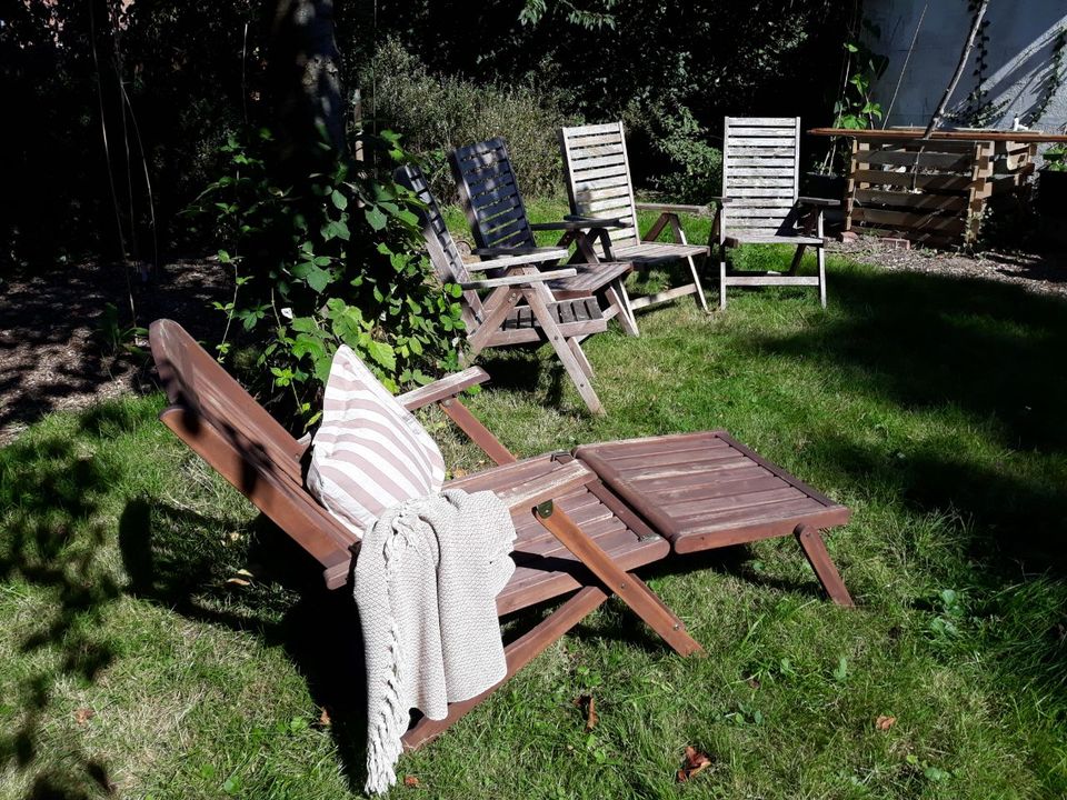 Deckchair Gartenstuhl Klappstuhl Hochlehner Holz Ikea in Hilgermissen