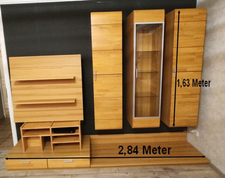 Schrankwand /Wohnwand Buche teilmassiv in Meldorf