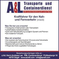 Kraftfahrer (d/w/m) für den Nah- und Fernverkehr Niedersachsen - Sögel Vorschau