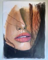 Öl Frauen Portrait Lippen Ölgemälde 24x32cm Pankow - Prenzlauer Berg Vorschau