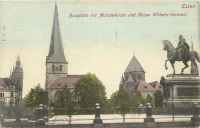 AK Essen Burgplatz Kirche Kaiser Wilhelm Denkmal color 1906 Bayern - Kempten Vorschau